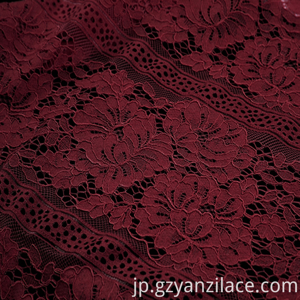 Red Floral Cotton Chantilly Lace